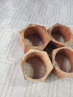 Set of 4 Wooden Napkin Rings