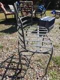 Vintage Wrought Iron Curved Bench