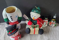 (B) Lot of Snowmen Decor