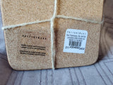 Set of 4 Pottery Barn Red Plaid Corkback Coasters UNUSED