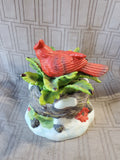 Red Cardinal Porcelain Music Box WORKS