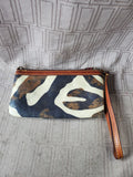 Dooney & Bourke Zebra Print Leather Wristlet