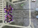 Two Purple Spinners, Yard Decor