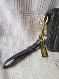 Coach Legacy Hamptons Lindsey Black Turnlock Large Leather Wristlet No. D0893-12450