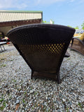 Lloyd Loom Wicker Chair and Ottoman Set w/Cushions