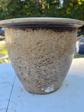 Tan/Brown Glazed Pottery Planter