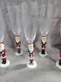 Lot of Gorham Santa Champagne Flutes
