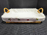 Vegetable Basket w/Embroidered Liner