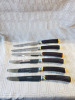 Set of 6 Burns Mfg. Stainless Steel Serated Steak Knives