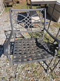 Two Classic Cast Aluminum Outdoor Chairs