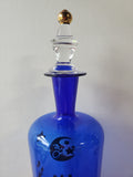 Si-An Cobalt Blue Glass Sun, Stars, and Moon Decanter