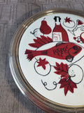 Round Ceramic Trivet with Silverplate Stand