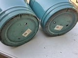 Pair of Large Teal Plastic Planters