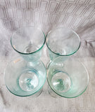 Set of 4 Made in Spain Green Glass Seahorse Goblets
