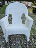 Pair of Plastic Lightweight Basket Weave Adirondack Style Chairs