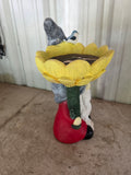 Gnome Sunflower Bird Bath (Painted Ceramic?)
