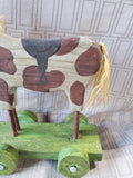 Primitive Wooden Horse Pull Toy