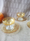 26 Piece Amber Glass Saucer and Dessert Coupe Lot