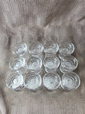 Lot of 12 Clear Glass Candle Holders