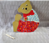 Vintage Wooden Teddy Bear Pull Toy