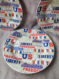 Set of 4 Royal Norfolk Americana Ceramic Dinner Plates