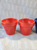 Lot of 5 Red, White, and Blue Small Planters