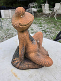 Terracotta Frog Garden Statue