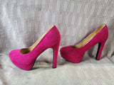 Pair of Mossimo Paisley Pink Platform Heels—Women's Size 8.5