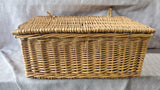 Rectangular Woven Basket with Hinged Lid