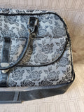Grey and Black Floral Weekend Tote