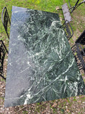 Patio Dining Set - Gorgeous Green Marble Slab w/Black Metal Table Base and Chairs(4)**EXTREMELY HEAVYWEIGHT ITEM, PLEASE SEE PICKUP POLICY**