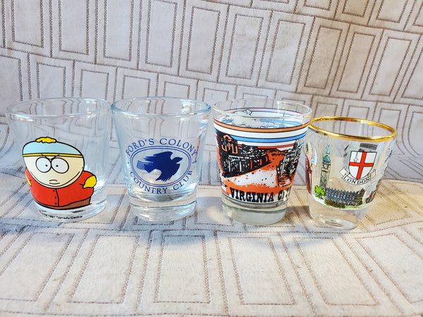 (B) 4 Piece Lot of Shot Glasses