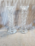 Pair of Towle Crystal Tapered Candlesticks