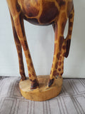 Carved Wooden Giraffe Figurine