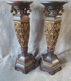 Pair of Ornate Resin Candle Holders