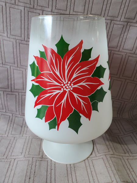Glass Poinsettia Trifle Dish