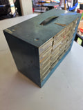 Metal Storage Container w/Small Plastic Drawers Full of Assorted Hardware