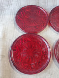 Shannon by Godinger Dublin Collection Set of 4 Red Crystal Coasters