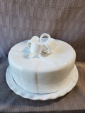 Destinos S.A. White Ceramic Gift Cake Stand