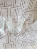 Set of 5 Etched Glass Old Fashioned Whiskey Glasses