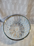 (A) Vintage Crystal and Silverplate Rim Salad Bowl