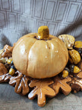 Glazed Pottery Tabletop Centerpiece Fall Candle Holders