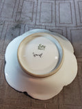 Blue Floral Gold Toned Rim Trinket Dish