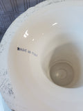 Italian Pottery White Pedestal Cake Stand