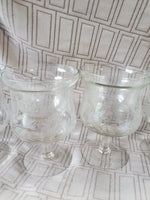 Set of 6 Engraved Floral Shrimp Cocktail Glasses