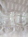 Set of 6 Engraved Floral Shrimp Cocktail Glasses