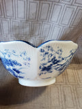 Blue and White Asian Inspired Lotus Bowl
