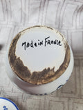 Hand Painted Ceramic Blue and White Dijon Mustard Jar with Spreader