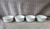 Set of 4 Corning Ware "French White" Individual Serving Size Souffle Dishes