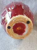Oxblood Ribbed Red Ceramic Vase